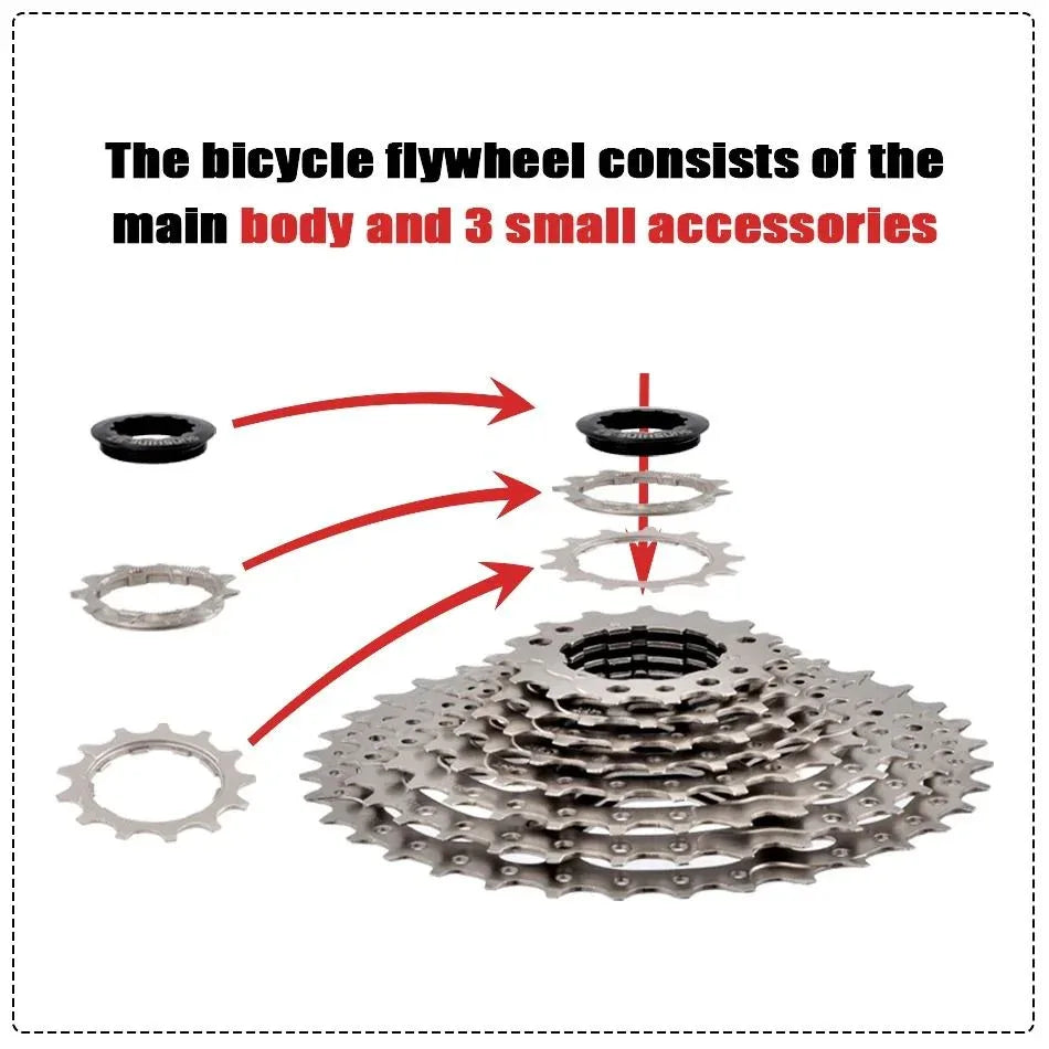 shimano Road Bike Cassette Gear Set, Precision Steel Cogs - Gomix Brands Outlet